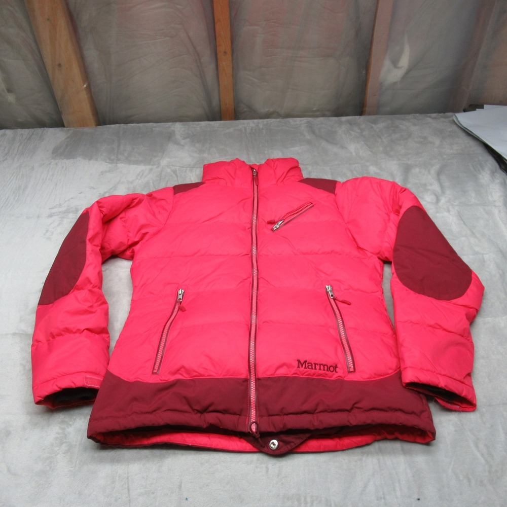Marmot Down Jacket Womens Small Pink Two Tone Insulated Ski Snowboard Rain Wind